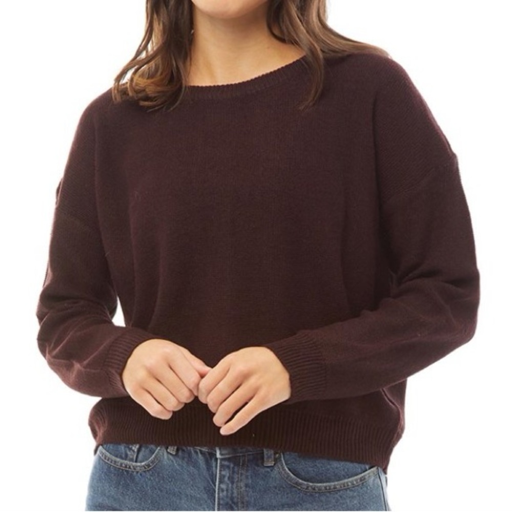 Brave Soul Grunge boxy crew neck brown sweater
